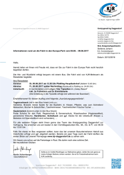 Infobrief EuropaPark im Tipi 2017