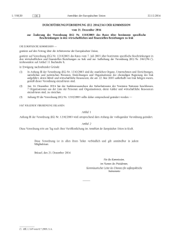 DURCHF&Uuml;HRUNGSVERORDNUNG (EU) 2016/ 2363 DER