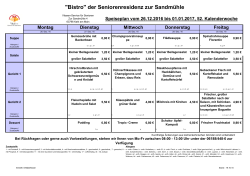Speisenplan vom 27. - Seniorenresidenz "Zur Sandmühle"
