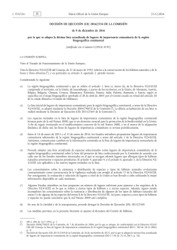 Decisión de Ejecución (UE) 2016/2334 de la Comisión, de