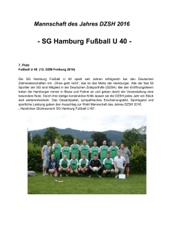 SG Hamburg Fußball U 40 - Deutsche Zollsporthilfe