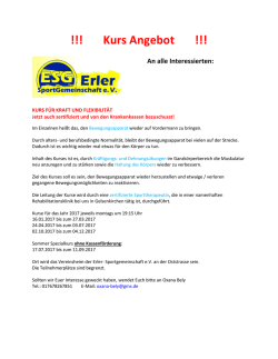 Kurs Angebot - Erler-SportGemeinschaft eV