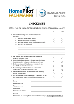 checkliste - Rademacher