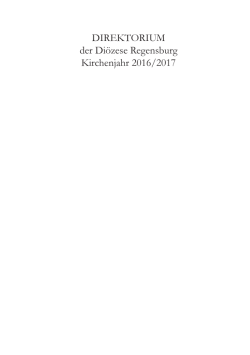 DIREKTORIUM der Di&ouml;zese Regensburg Kirchenjahr 2016/2017
