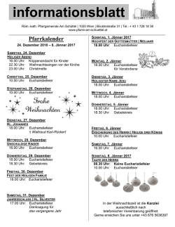 Infoblatt Weihnachtszeit