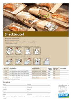 Snackbeutel - Pacovis AG