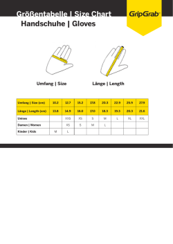 Gr&ouml;&szlig;entabelle | Size Chart Handschuhe | Gloves - Bike