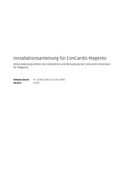 Installationsanleitung f&uuml;r ConCardis Magento