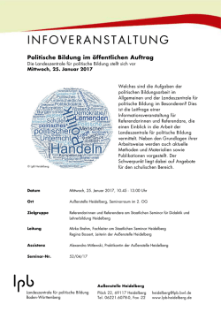 Programm - Landeszentrale f&uuml;r politische Bildung Au&szlig;enstelle