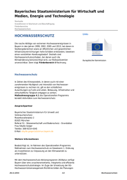 Hochwasserschutz: Europ&auml;ischer Fonds f&uuml;r regionale Entwicklung