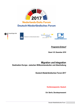Programm des Deutsch-Niederländischen Forums 2017