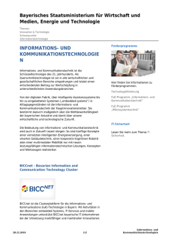 Informations - Bayerisches Staatsministerium f&uuml;r Wirtschaft und