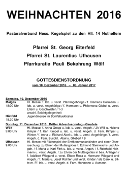 Gottesdienstordnung - Sankt Georg, Eiterfeld