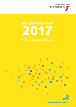 Jahresprogramm 2017 Fort- und Weiterbildung