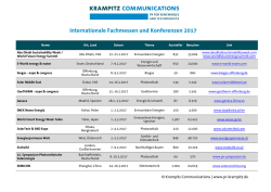 Internationale Fachmessen und Konferenzen 2017 - pr