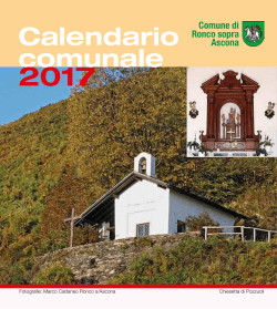 Calendario comunale 2017 - Comune di Ronco S. Ascona