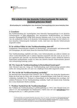 Wie erhalte ich eine deutsche Geburtsurkunde für mein im Ausland