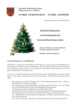 Herzliche Weihnachts - Gemeinde Katlenburg