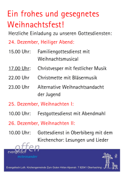 Ein frohes und gesegnetes Weihnachtsfest!