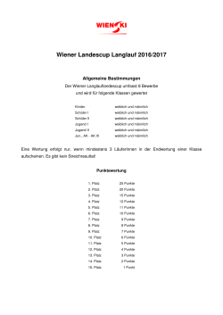 Wiener Landescup Allgemeine Bestimmungen