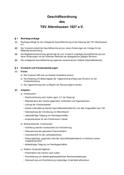 Geschäftsordnung - beim TSV Allershausen