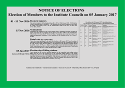 NOTICE OF ELECTIONS Election of Members to the
