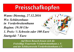 Einladung Preisschafkopfen 2016 Dezember mit Schützen