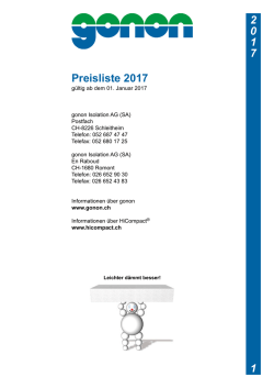 Preisliste - Gonon Isolation AG