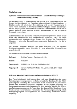 Verkehrsrecht - Rechtsanwaltskammer Düsseldorf