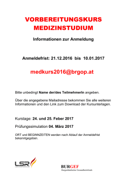 Informationen zum MedKurs