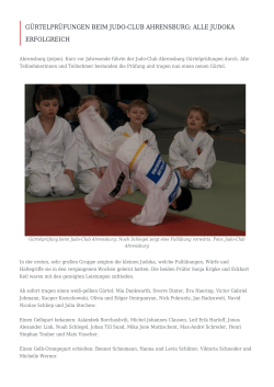 Gürtelprüfungen beim Judo-Club Ahrensburg
