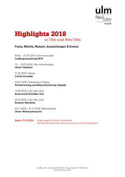Highlights 2018 - Ulm/Neu-Ulm