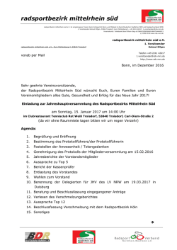 Einladung - radsportbezirk mittelrhein s&uuml;d