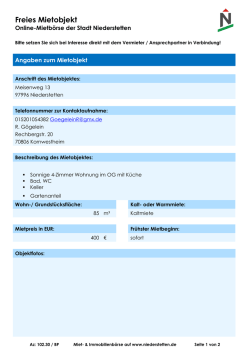 Freies Mietobjekt - Niederstetten