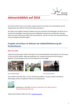 Jahresr&uuml;ckblick auf 2016 - Deutsche DepressionsLiga eV