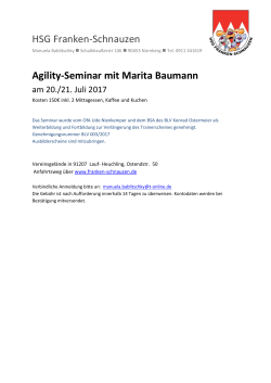 HSG Franken-Schnauzen Agility-Seminar mit Marita Baumann