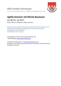 HSG Franken-Schnauzen Agility-Seminar mit Marita Baumann