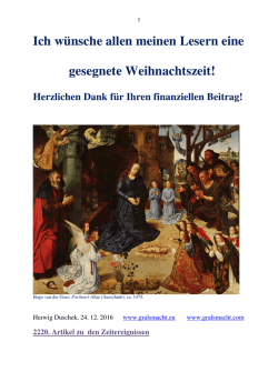 Ich wünsche allen meinen Lesern eine gesegnete
