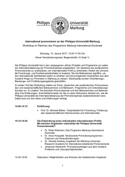 International promovieren an der Philipps-Universit&auml;t