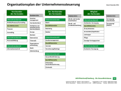 Organisationsplan der Unternehmenssteuerung