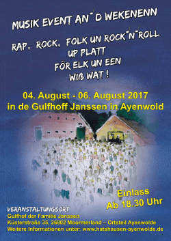 Musik Event an d Wekenenn - Bürgerverein Hatshausen