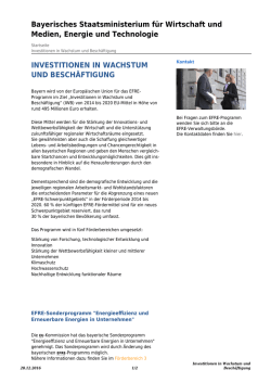 Investitionen in Wachstum und Besch&auml;ftigung: Europ&auml;ischer Fonds