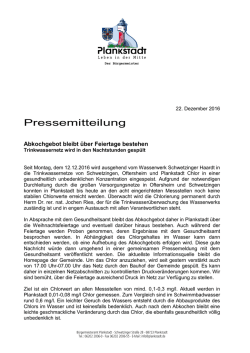 Pressemitteilung - Gemeinde Plankstadt