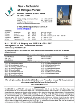 Pfarr &ndash; Nachrichten St. Remigius Viersen