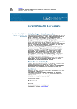 Information des Betriebsrats - Betriebsrat f&uuml;r das allgemeine