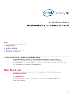 McAfee ePolicy Orchestrator Cloud Versionsinformationen