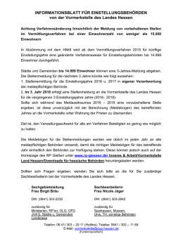 INFORMATIONSBLATT F&Uuml;R