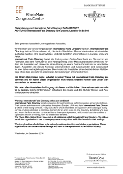 Distanzierung von International Fairs Directory