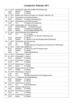 Gottesdienste 2017 Überblick - Katholische Kirche