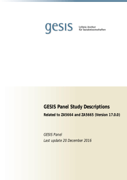 Study Descriptions - GESIS